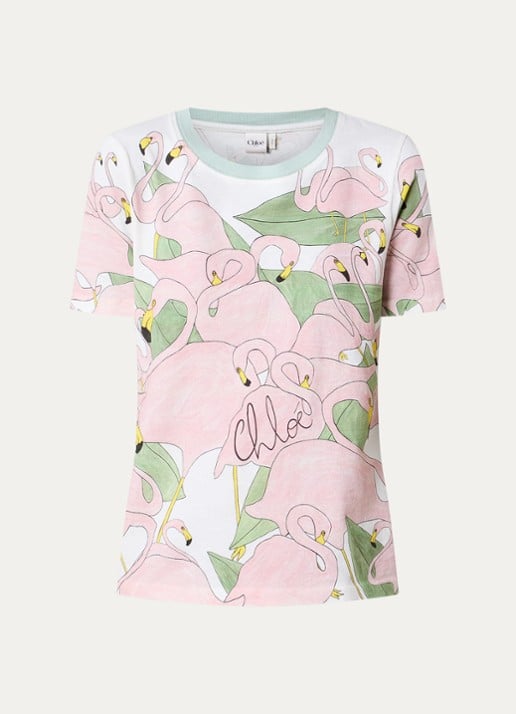 Chloé T-shirt met print - voorkant 3 roze