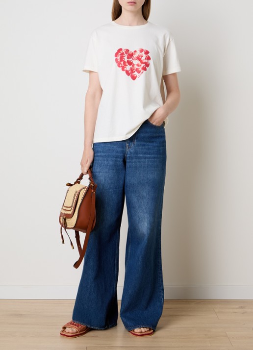 Chloé T-shirt met print - voorkant 5 gebroken wit