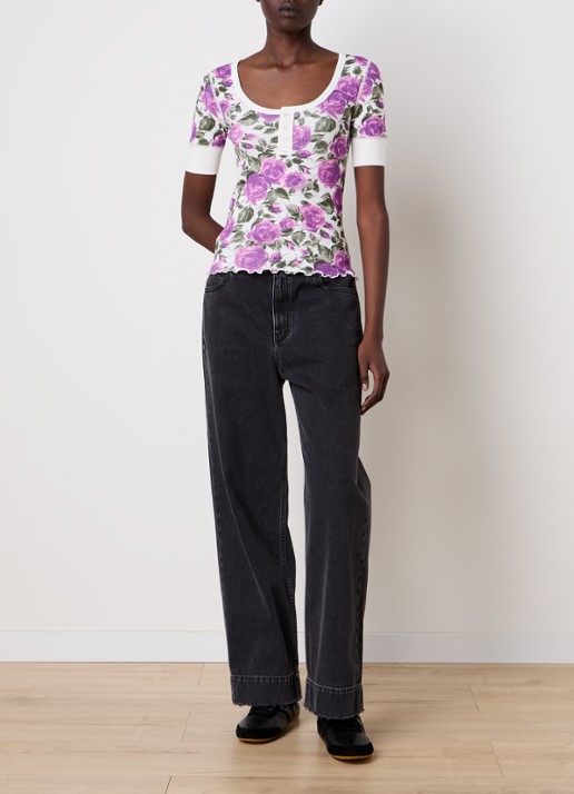 Chloé Top met bloemenprint - voorkant 2 paars