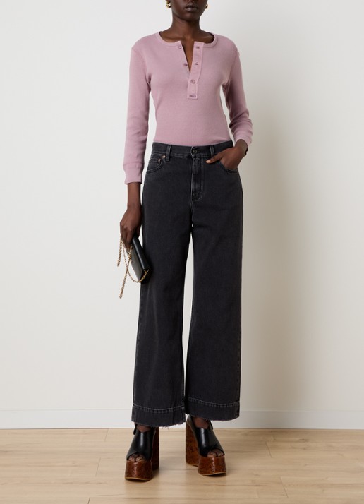 Chloé Top met ribstructuur - voorkant 2 oudroze