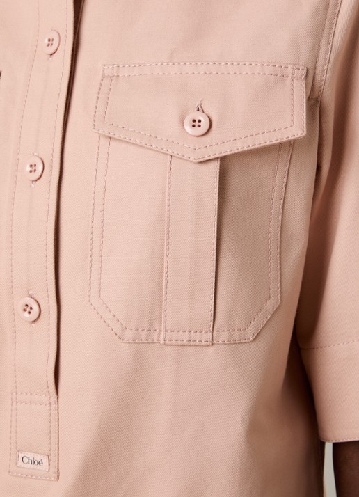 Chloé Tuniek met borstzakken en logo - detail 3 oudroze
