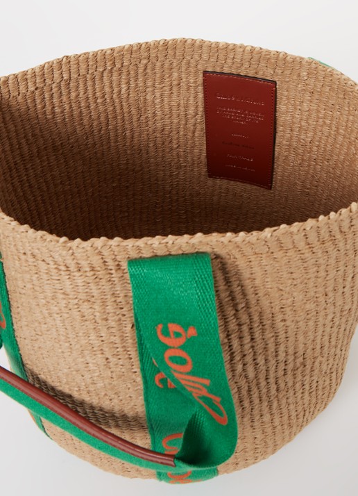 Chloé Woody shopper met logo - detail 3 beige