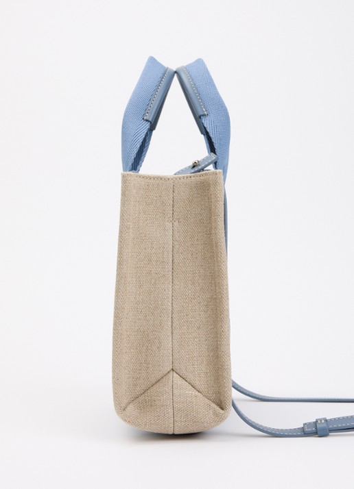 Chloé Woody Small handtas met kalfsleren details - detail 6 blauw