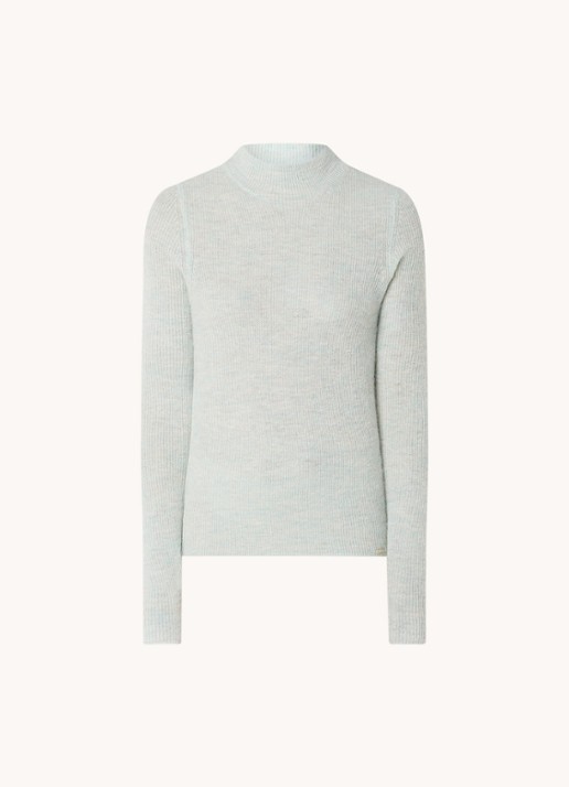 Cinque Cicludy fijngebreide pullover in alpaca wolblend - voorkant 2 mint