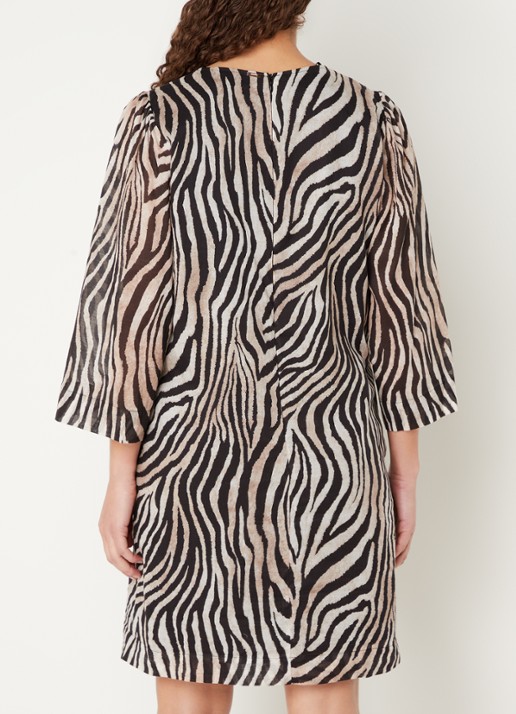 CINQUE Ciethno tuniekjurk met zebraprint - achterkant 4 zwart