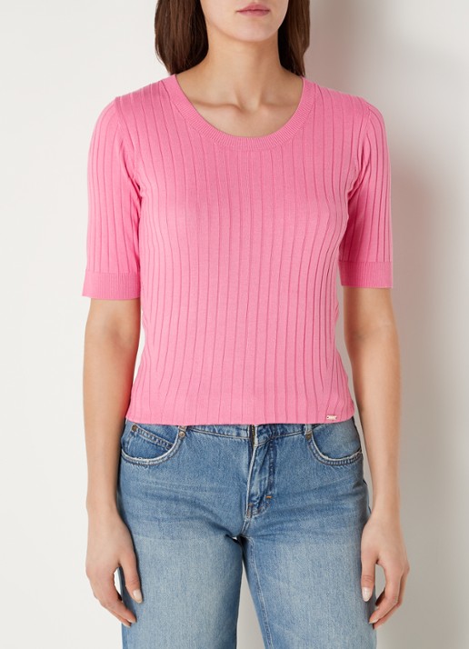 Cinque Cigiulia top met ribstructuur