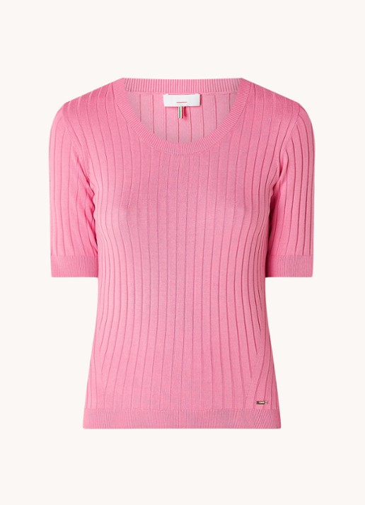CINQUE Cigiulia top met ribstructuur - voorkant 3 donkerroze