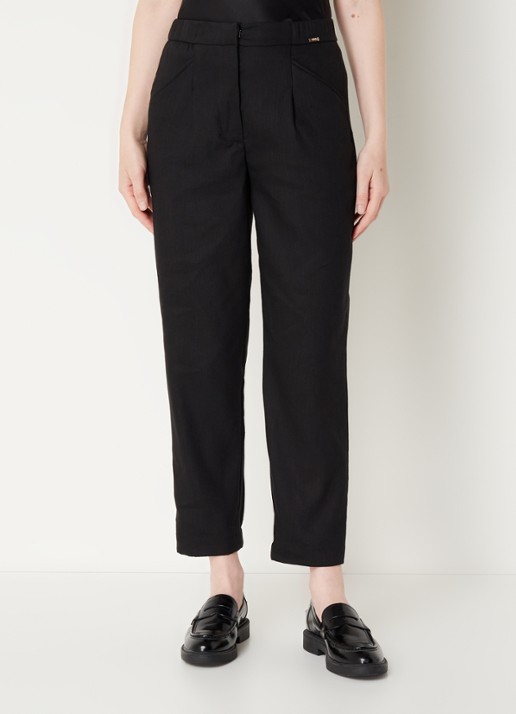 Cinque Cihenrico high waist tapered fit pantalon in linnenblend met steekzakken