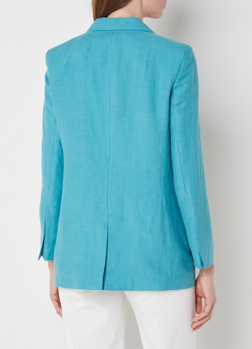 CINQUE Cileccio blazer in linnenblend met klepzakken - achterkant 2 turquoise