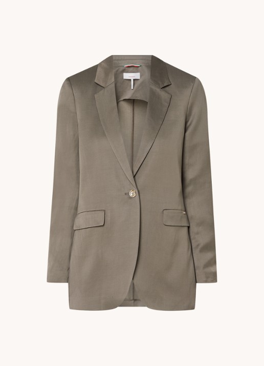 CINQUE Cilecco blazer in linnenblend met klepzakken - voorkant 2 donkergrijs