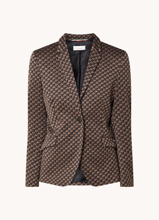 Cinque Cileon blazer met schoudervulling en print - voorkant 3 bruin