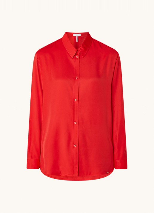 Cinque Ciparis blouse van satijn  - voorkant rood