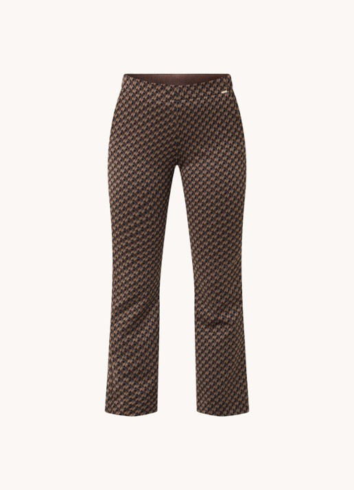 Cinque Cisilhouetta mid waist cropped flared fit broek met print - voorkant 2 bruin