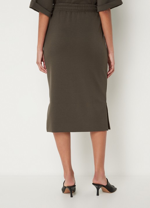 CINQUE Cisleen midi rok van jersey met trekkoord - achterkant donkergrijs