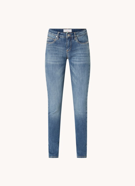 CINQUE Cisun mid waist skinny jeans in gekleurde wassing  - voorkant 2 indigo