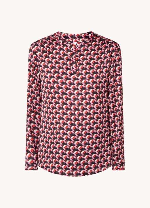 Cinque Citaube tuniek van satijn met grafische print  - voorkant 4 roze
