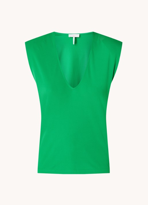 CINQUE Citever mouwloze top met schoudervulling - voorkant groen