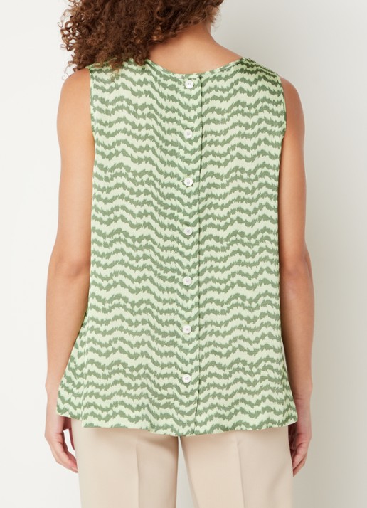 CINQUE Citoni top met grafische print en knoopdetails - achterkant 4 groen