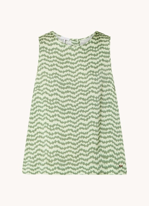 CINQUE Citoni top met grafische print en knoopdetails - voorkant 2 groen