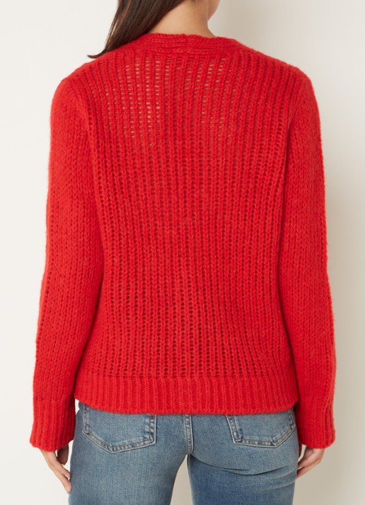 Cinque Civivian grofgebreid vest in alpaca wolblend - achterkant 4 rood