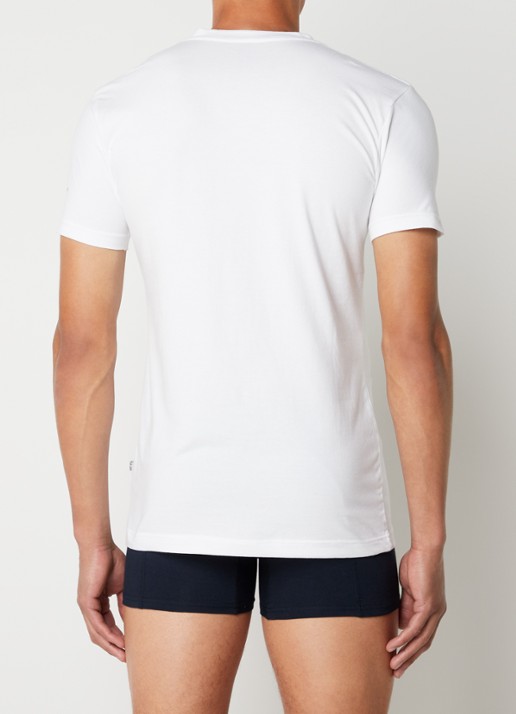 Claesen's 2-pack T-shirts met V-hals - achterkant 4 wit