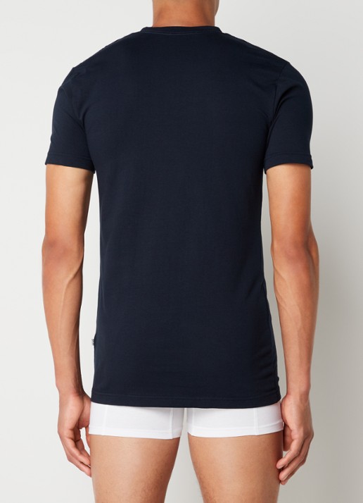 Claesen's 2-pack T-shirts met V-hals - achterkant 4 donkerblauw