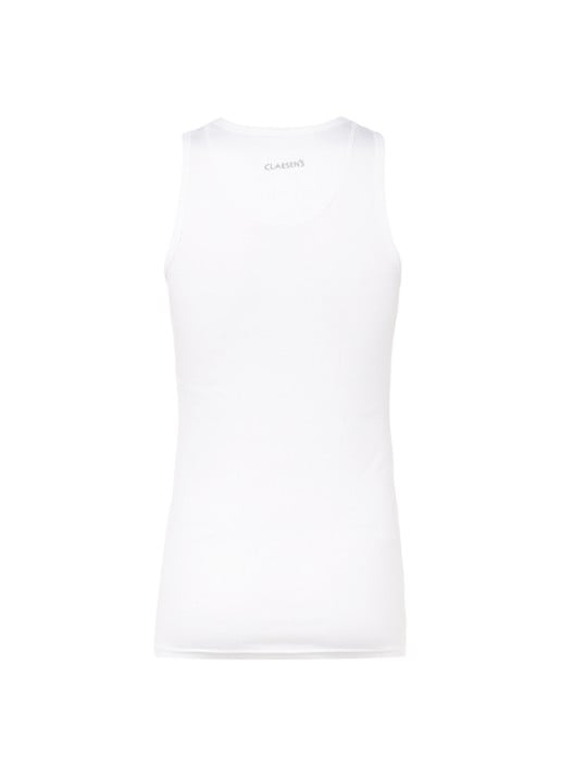 Claesen's Singlet met ribstructuur in 2-pack - achterkant 2 wit