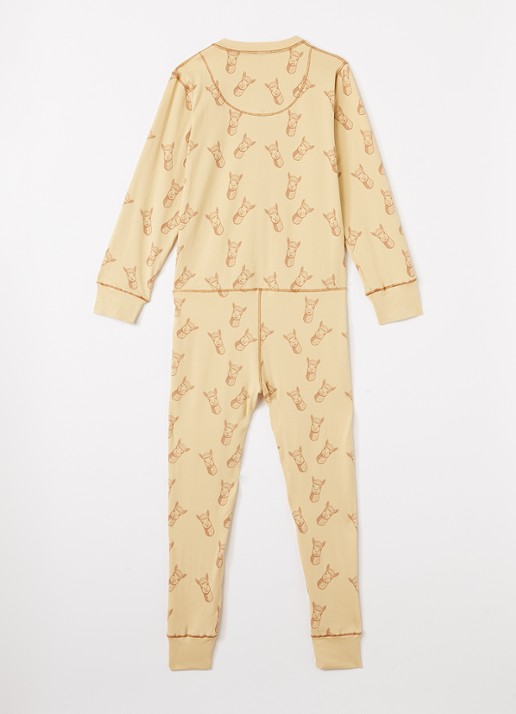 Claesens Pyjama met print - voorkant 2 lichtgeel