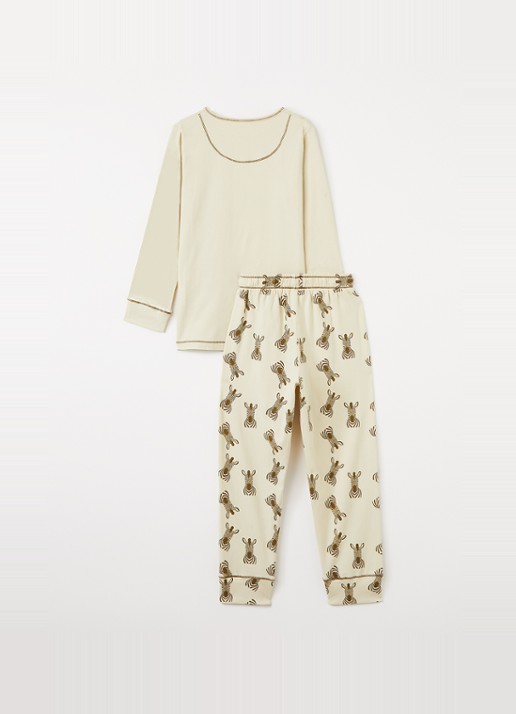 Claesens Pyjamaset met print - voorkant 2 beige