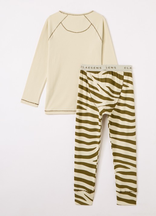 Claesens Pyjamaset met print - voorkant 2 mosgroen