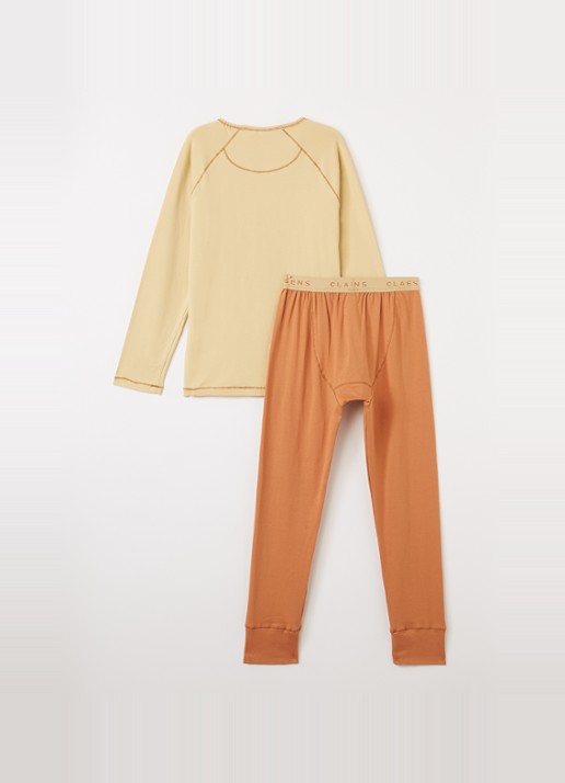 Claesens Pyjamaset met print - voorkant 2 oranje
