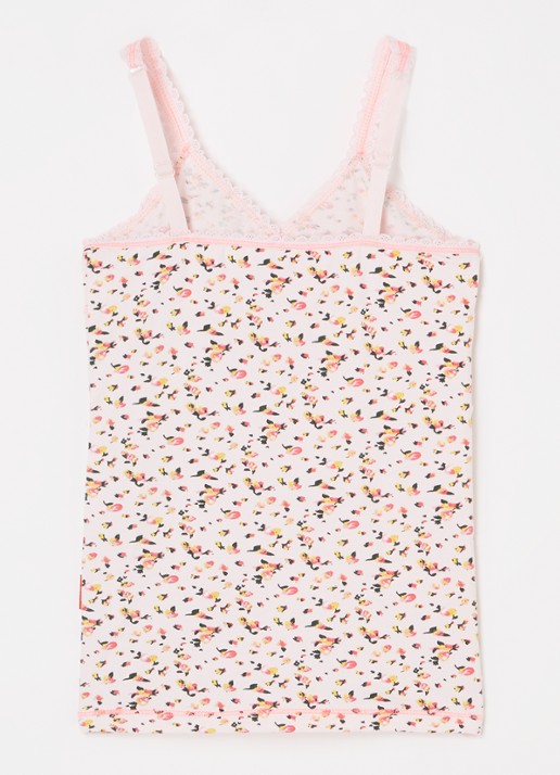 Claesens Singlet met bloemenprint - achterkant lichtroze