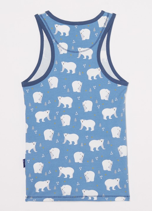Claesens Singlet met print in 2-pack - voorkant 2 blauwgrijs