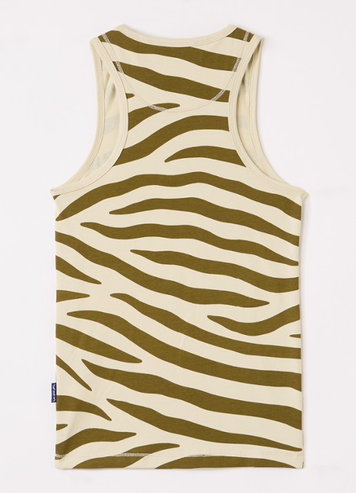 Claesens Singlet met print in 2-pack - voorkant 2 mosgroen