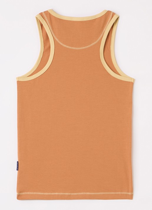 Claesens Singlet met print in 2-pack - voorkant 2 oranje