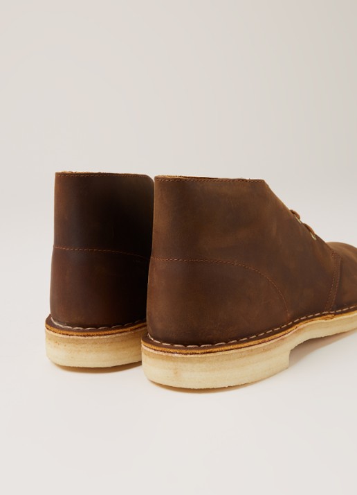 Clarks Desert boot van gewaxt leer - detail 3 kastanjebruin