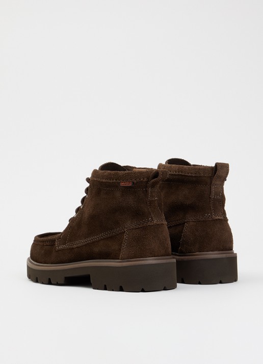 Clarks Originals Cleyhill veterboot van suède - achterkant 3 donkerbruin