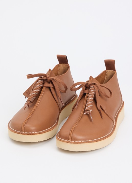 Clarks Originals Desert Trek veterschoen van leer - detail 3 cognac