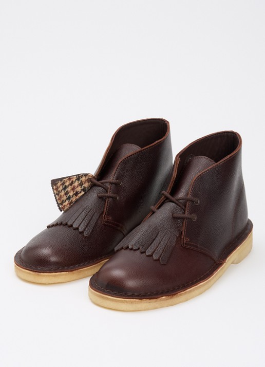 Clarks Originals Desert veterschoen van leer - detail 3 donkerbruin