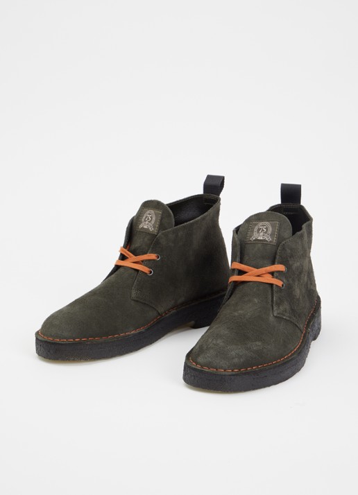 Clarks Originals Desert veterschoen van suède - detail 3 donkergroen
