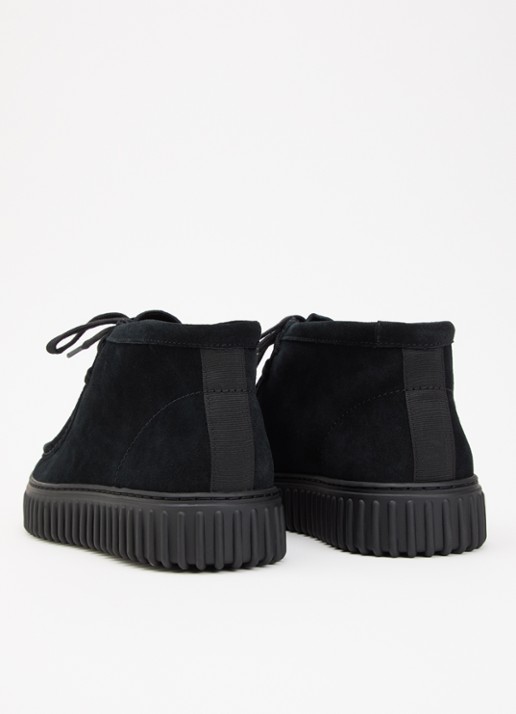 Clarks Originals Torhill Hi veterschoen van suède - achterkant 4 zwart