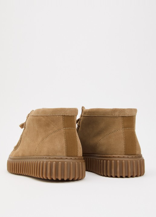 Clarks Originals Torhill Hi veterschoen van suède - achterkant 3 zand