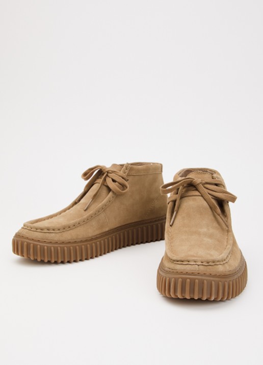 Clarks Originals Torhill Hi veterschoen van suède - detail zand