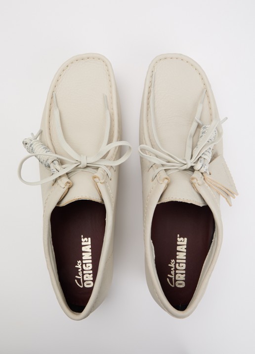Clarks Originals Wallabee Gore-Tex veterschoen van leer - detail 4 creme
