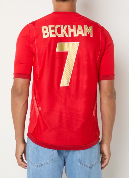 Classic Football Shirts 2006-08 England Beckham voetbalshirt - achterkant 4 rood