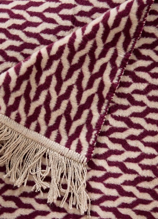 Claudi Aphos Plaid 150 x 200 cm - detail aubergine