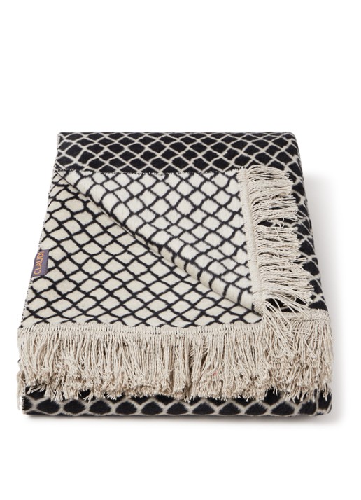 Claudi Colly plaid in katoenblend 150 x 200 cm - voorkant zwart