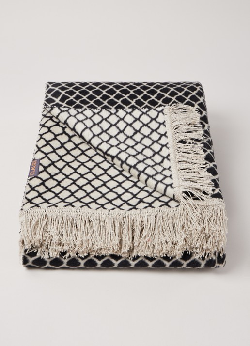 Claudi Colly plaid in katoenblend 150 x 200 cm - voorkant 2 zwart