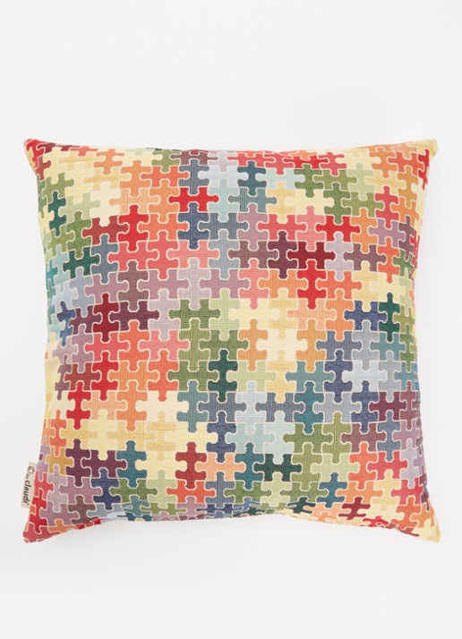 Claudi Graphic Puzzle sierkussen 50 x 50 cm - detail multicolor