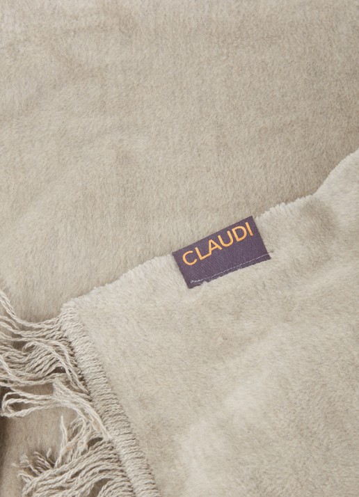 Claudi Paulos plaid in katoenblend 150 x 200 cm - detail 3 lichtgrijs